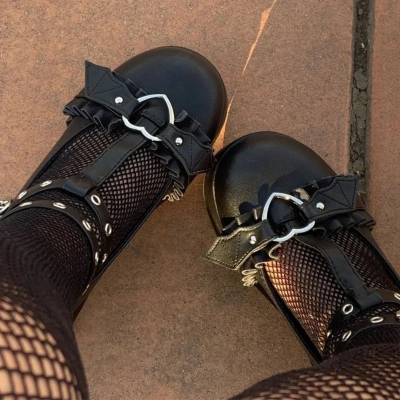Women Shoes Size - Sepatu Mary Janes Wedges Gesper Hati