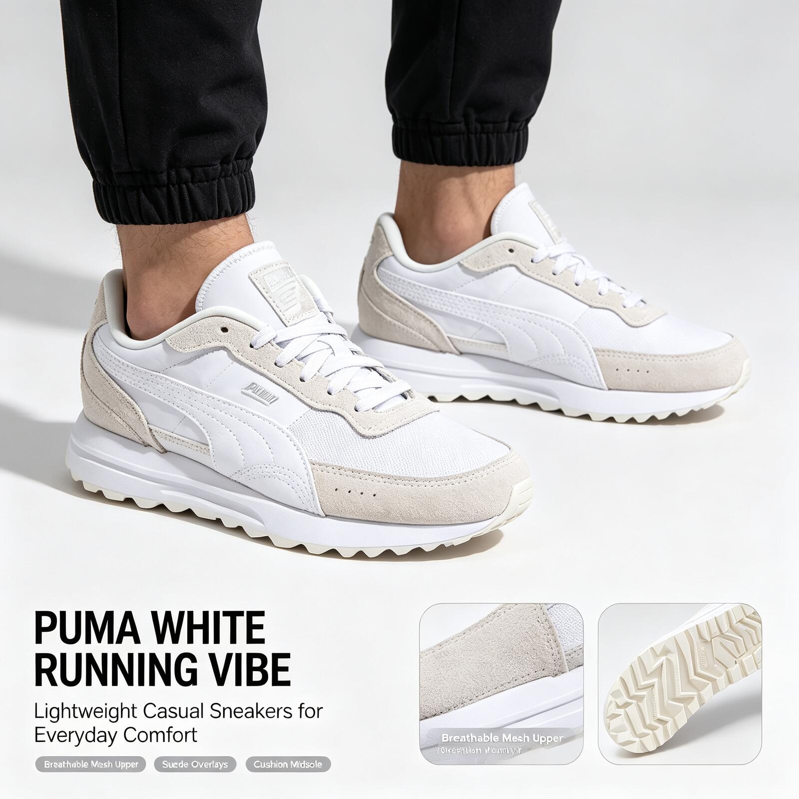 Women'S Shoes Puma Sneakers - Sepatu Lari Ringan Putih Puma Baru