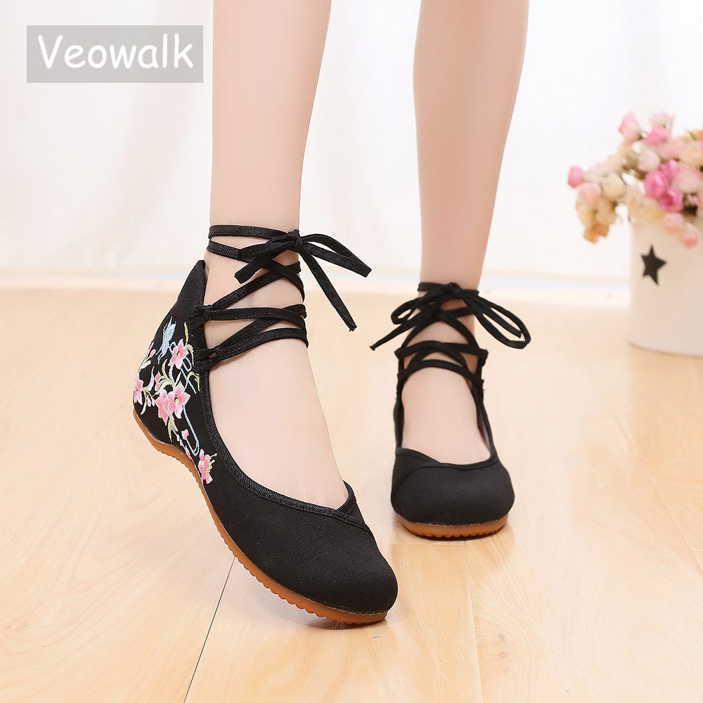 Women'S Shoes Vegan - Veowalk Sepatu Tali Pergelangan Kaki Wanita