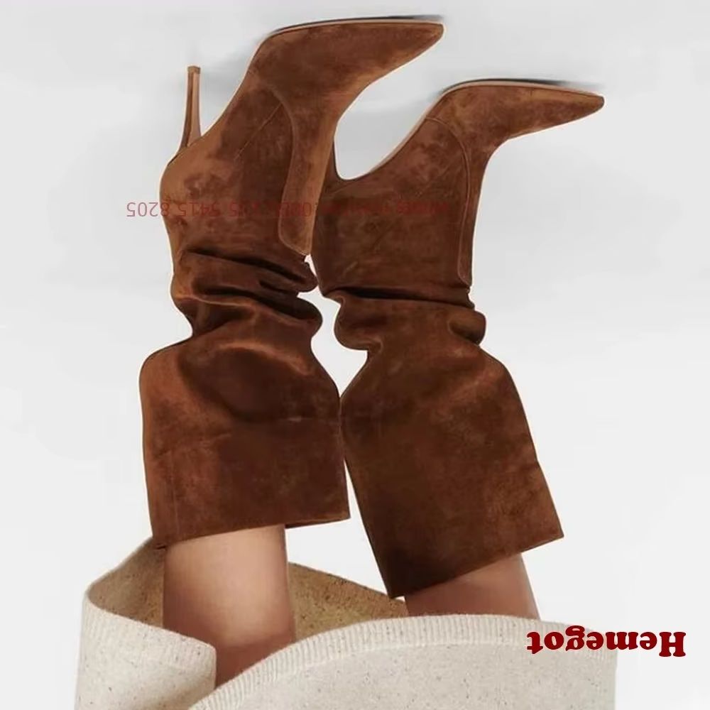 Women'S Shoes Vegan - Sepatu Bot Wanita Ujung Runcing Coklat