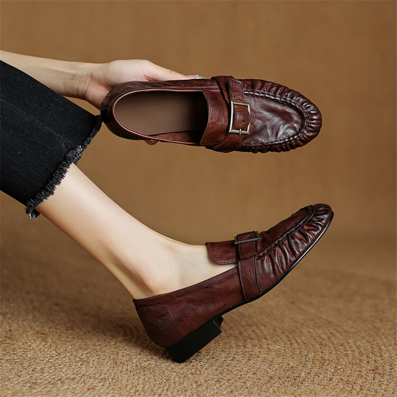 Women Shoes Size - Sepatu ujung bulat berlipat mode Pumps