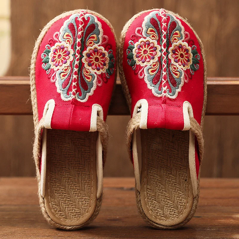 Women'S Shoes Vegan - 2024 wanita kasual Linen buatan tangan