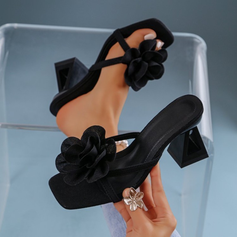Women Shoes Formal - Sandal Dekorasi Bunga 3D Wanita Sandal
