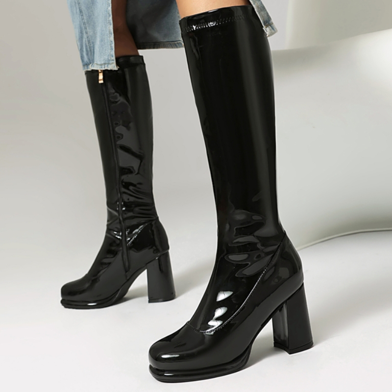 Zip Up Boots Short - Sepatu bot tinggi lutut wanita bermerek