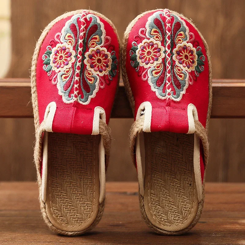 2025 Sandal Datar Mules Bordir - Women'S Shoes Vegan ulasan dan harga