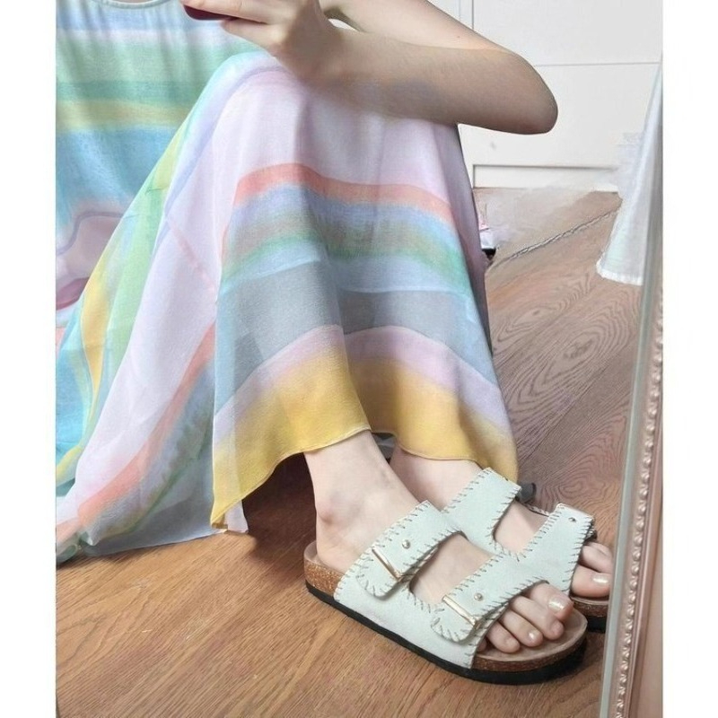 Sandal Wanita Tali Adjustable  - Cork Wedge Sandal ulasan dan harga