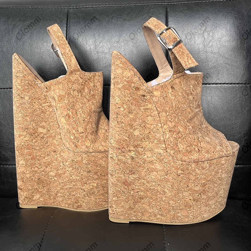 Olomm Sandal Platform Musim Pa - Cork Wedge Sandal ulasan dan harga