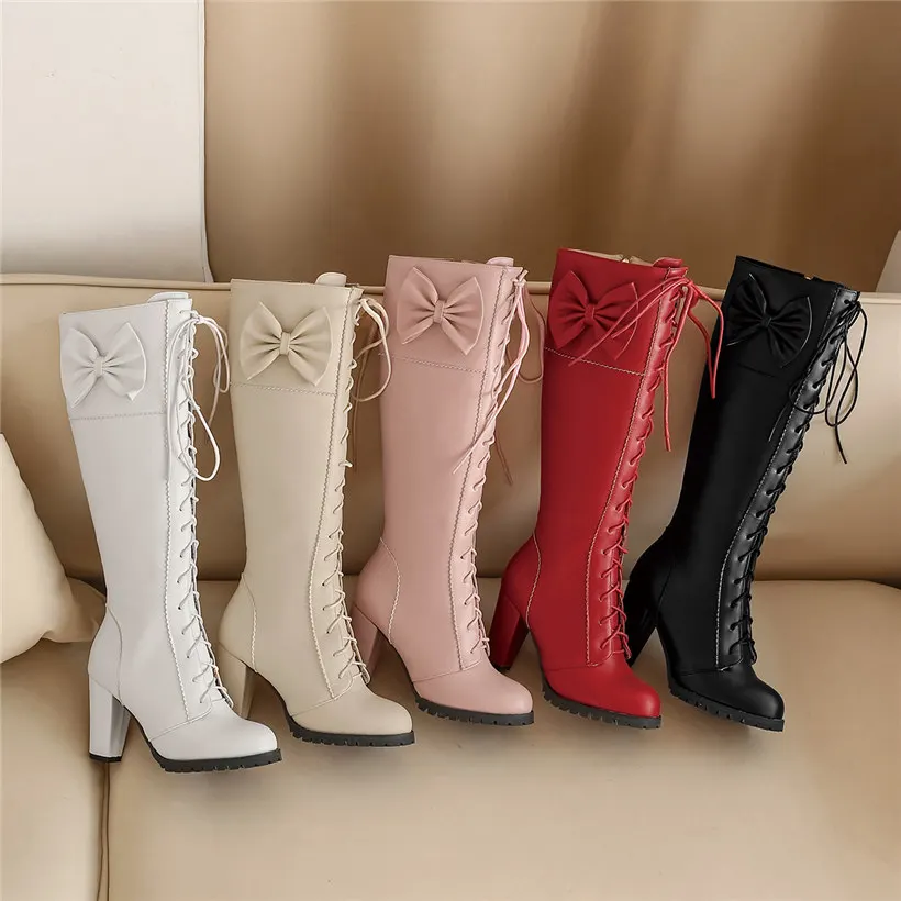 Sepatu Bot Lolita Sweet Bowtie - Zip Up Boots Short ulasan dan harga