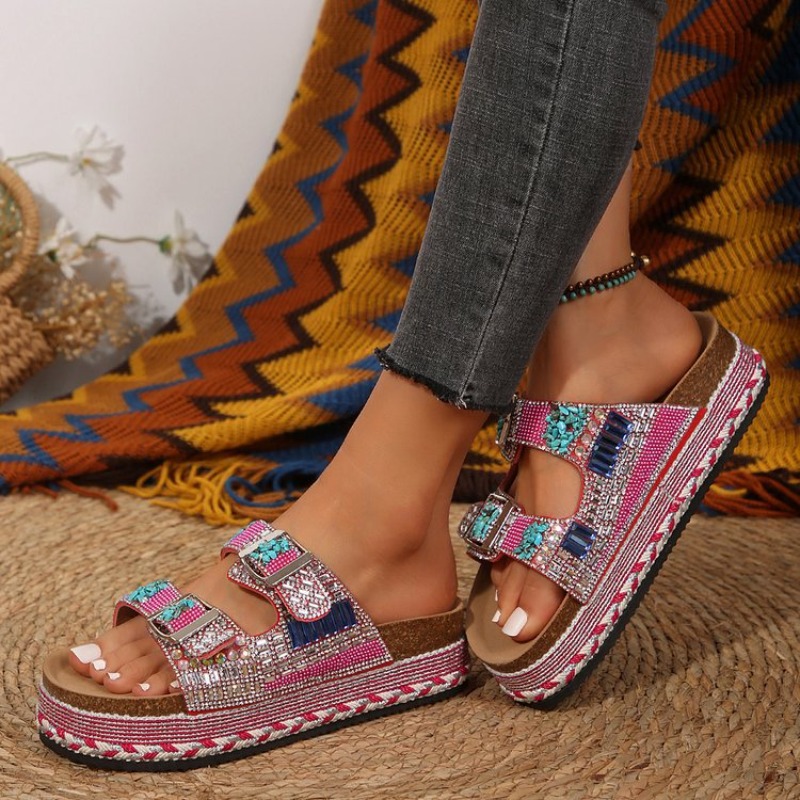 Sandal Wanita Platform Wedge B - Cork Wedge Sandal ulasan dan harga