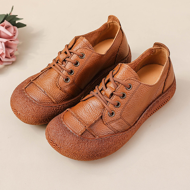 Sepatu kulit asli retro untuk  - Women'S Shoes For Wide Feet ulasan dan harga