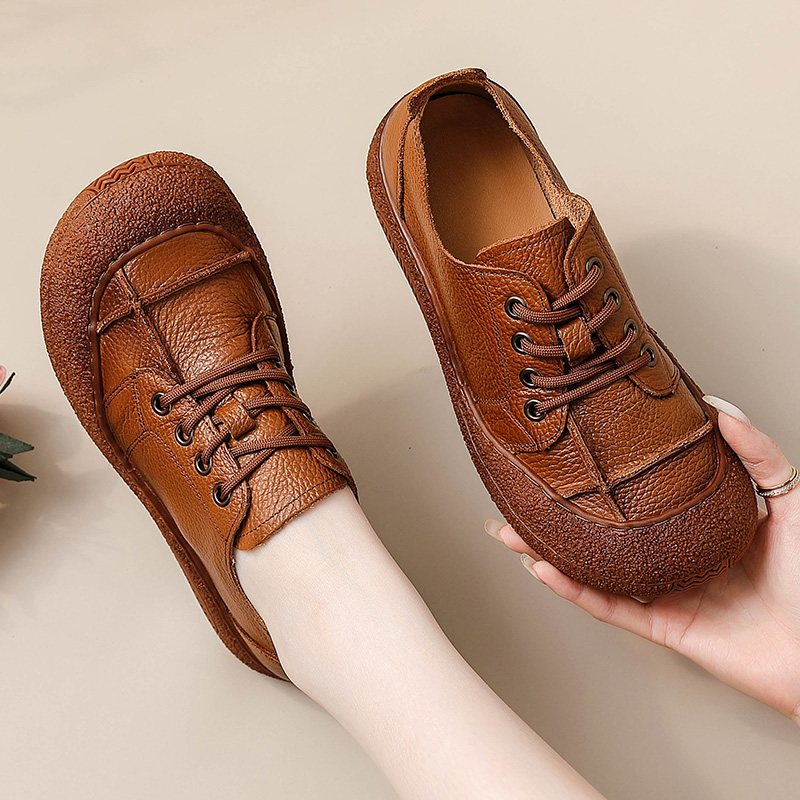 Sepatu kulit asli retro untuk  - Women'S Shoes For Wide Feet ulasan dan harga