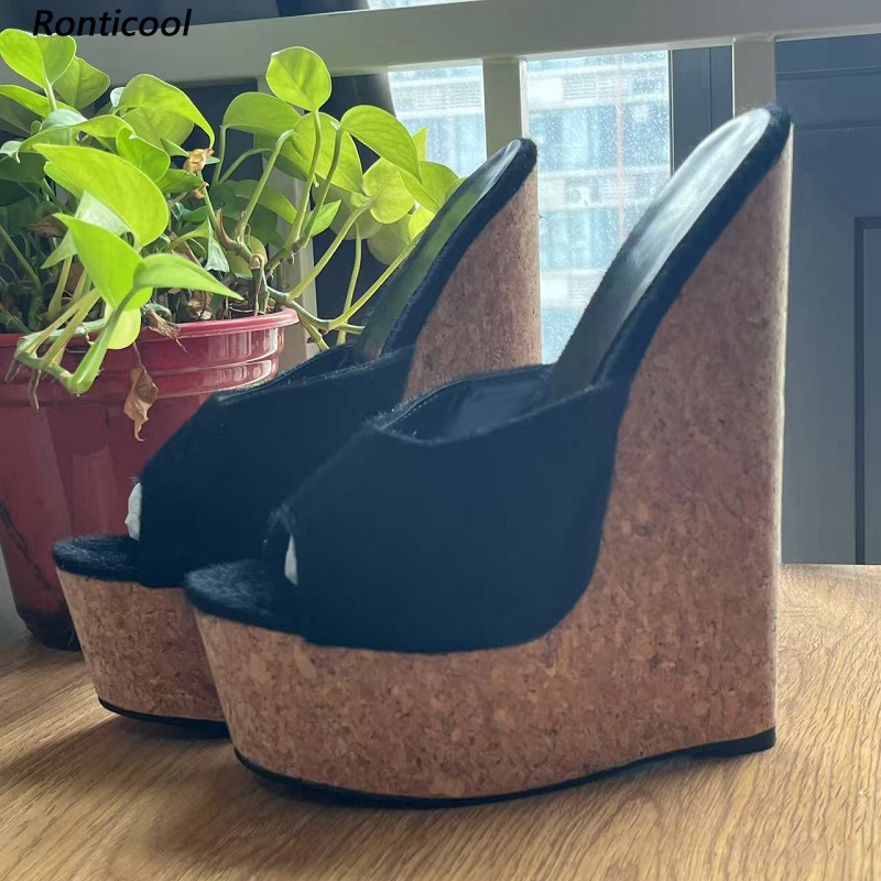 Sepatu Kasual Wanita Ronticool - Cork Wedge Sandal ulasan dan harga
