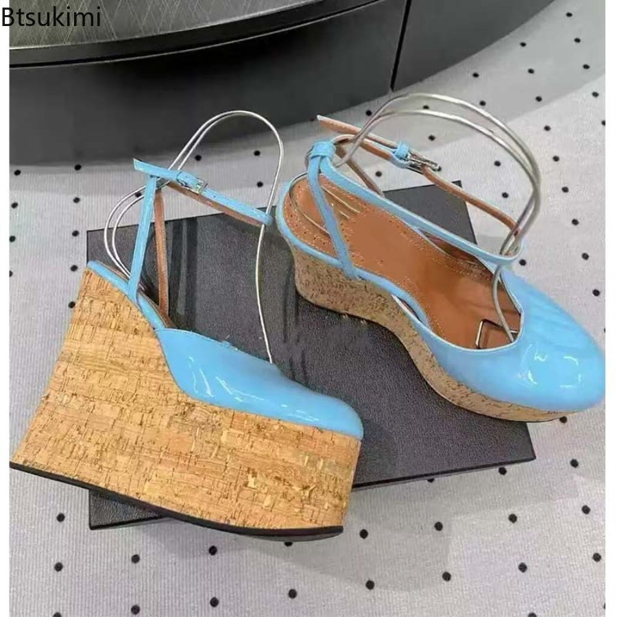 Sandal Wedges Kulit Paten Wani - Cork Wedge Sandal ulasan dan harga