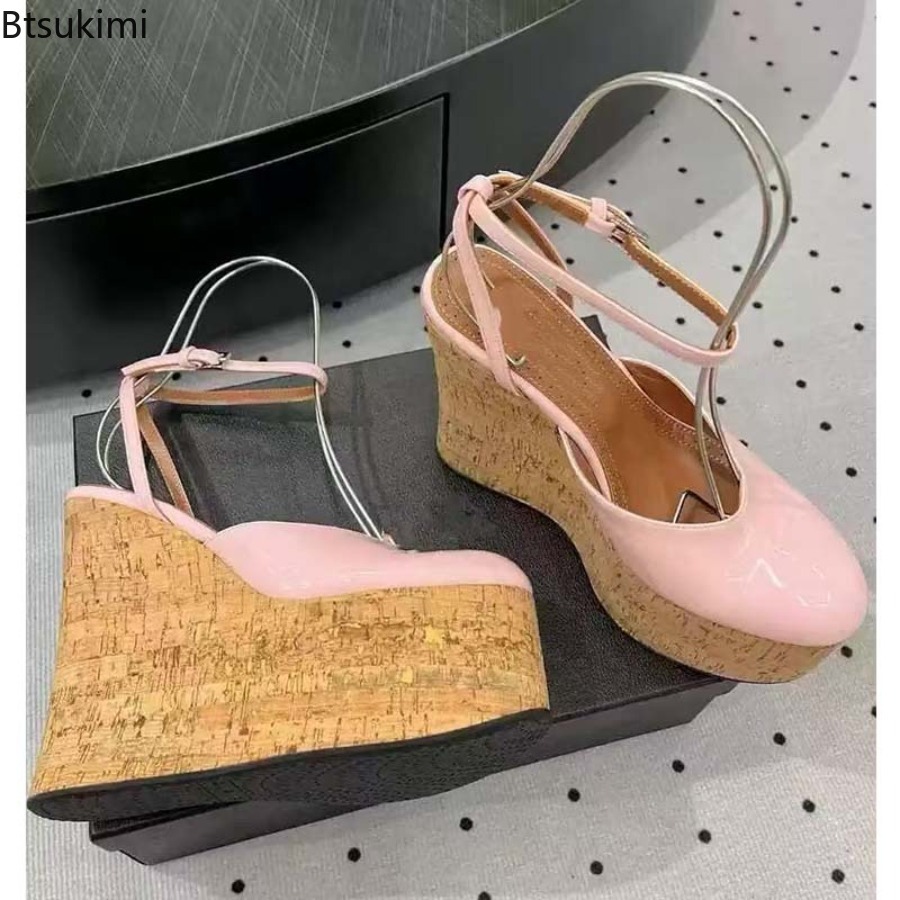 Sandal Wedges Kulit Paten Wani - Cork Wedge Sandal ulasan dan harga