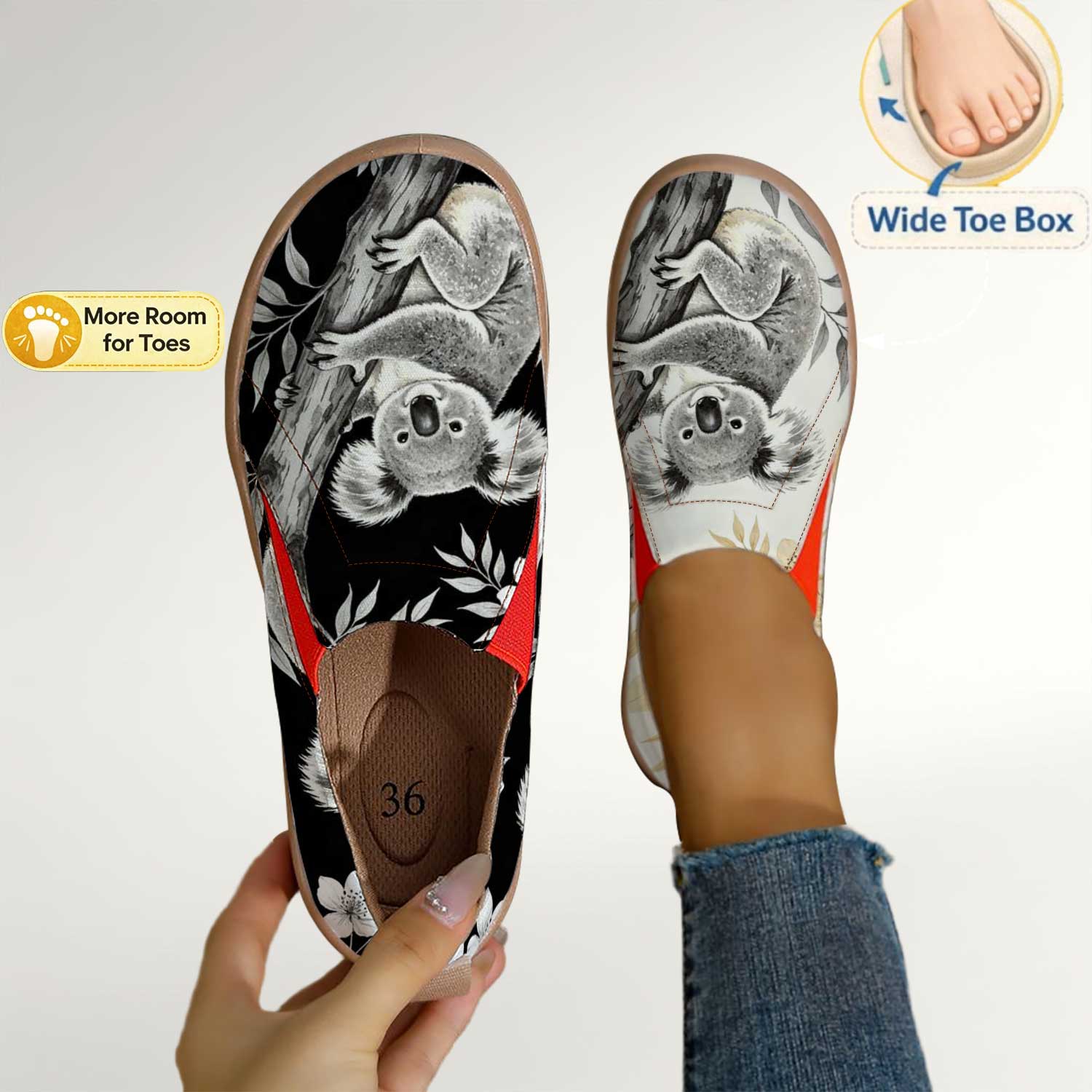 Sepatu Slip-On Wanita Motif Ko - Women'S Shoes For Wide Feet ulasan dan harga