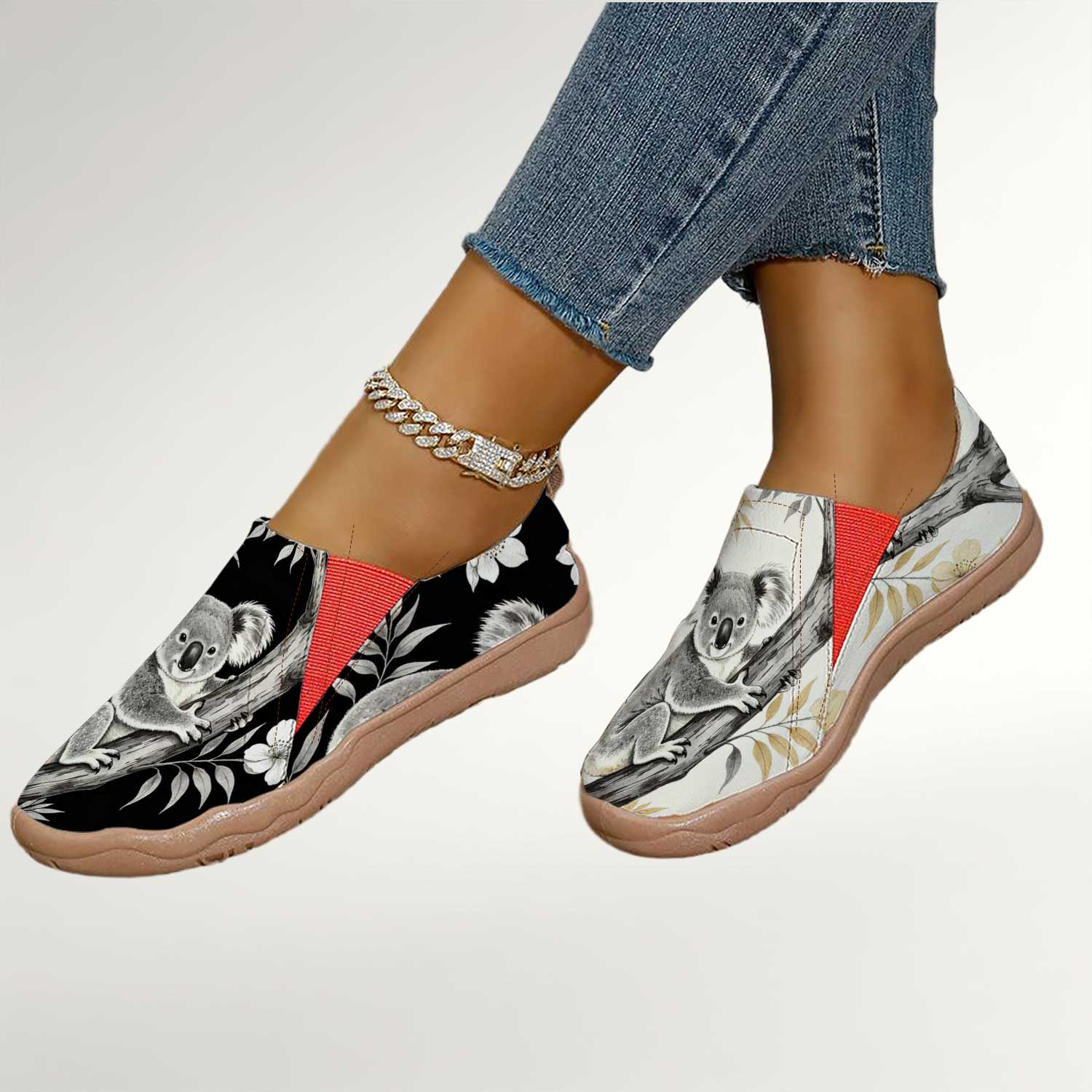 Sepatu Slip-On Wanita Motif Ko - Women'S Shoes For Wide Feet ulasan dan harga