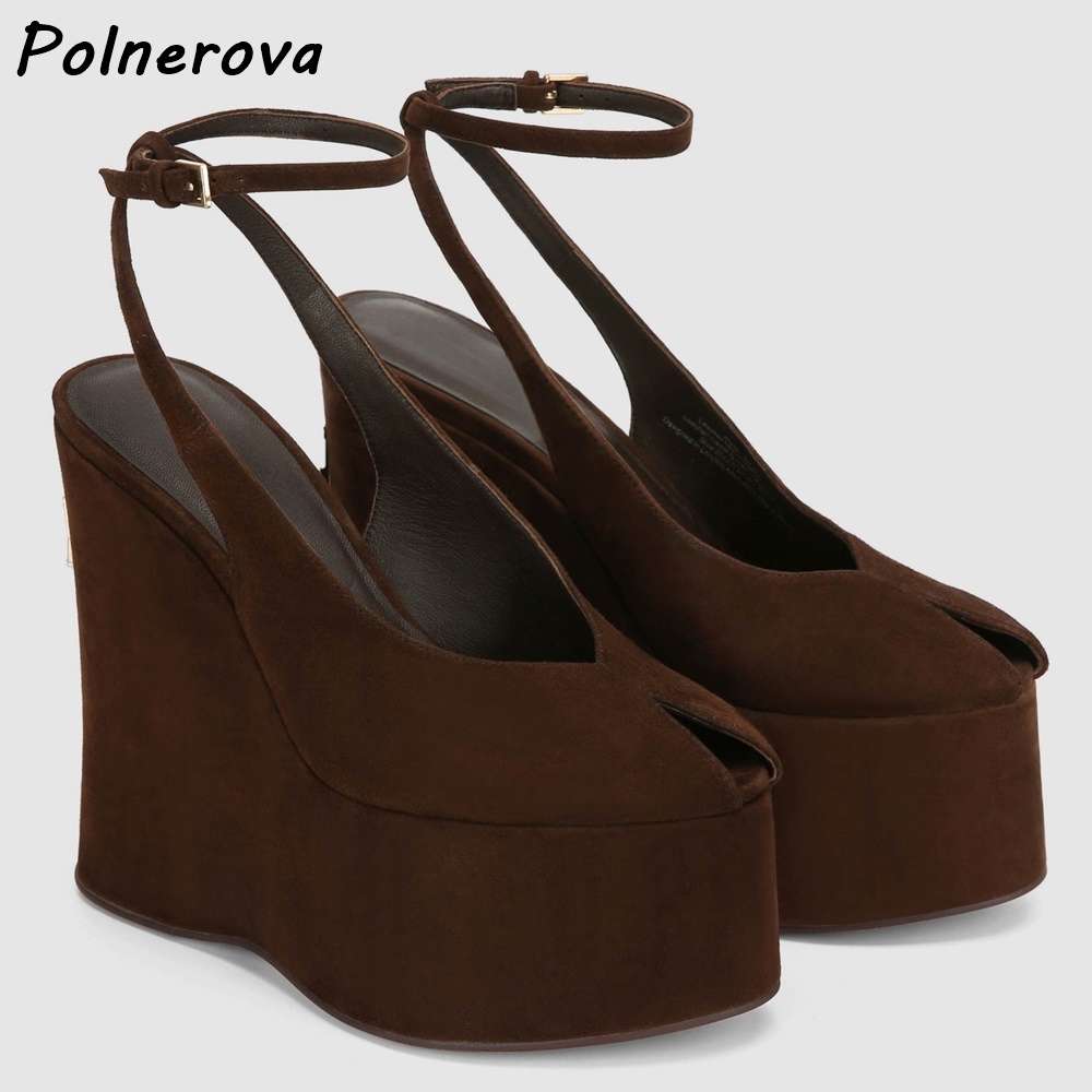 Sandal Platform Wedge Kulit Pa - Cork Wedge Sandal ulasan dan harga